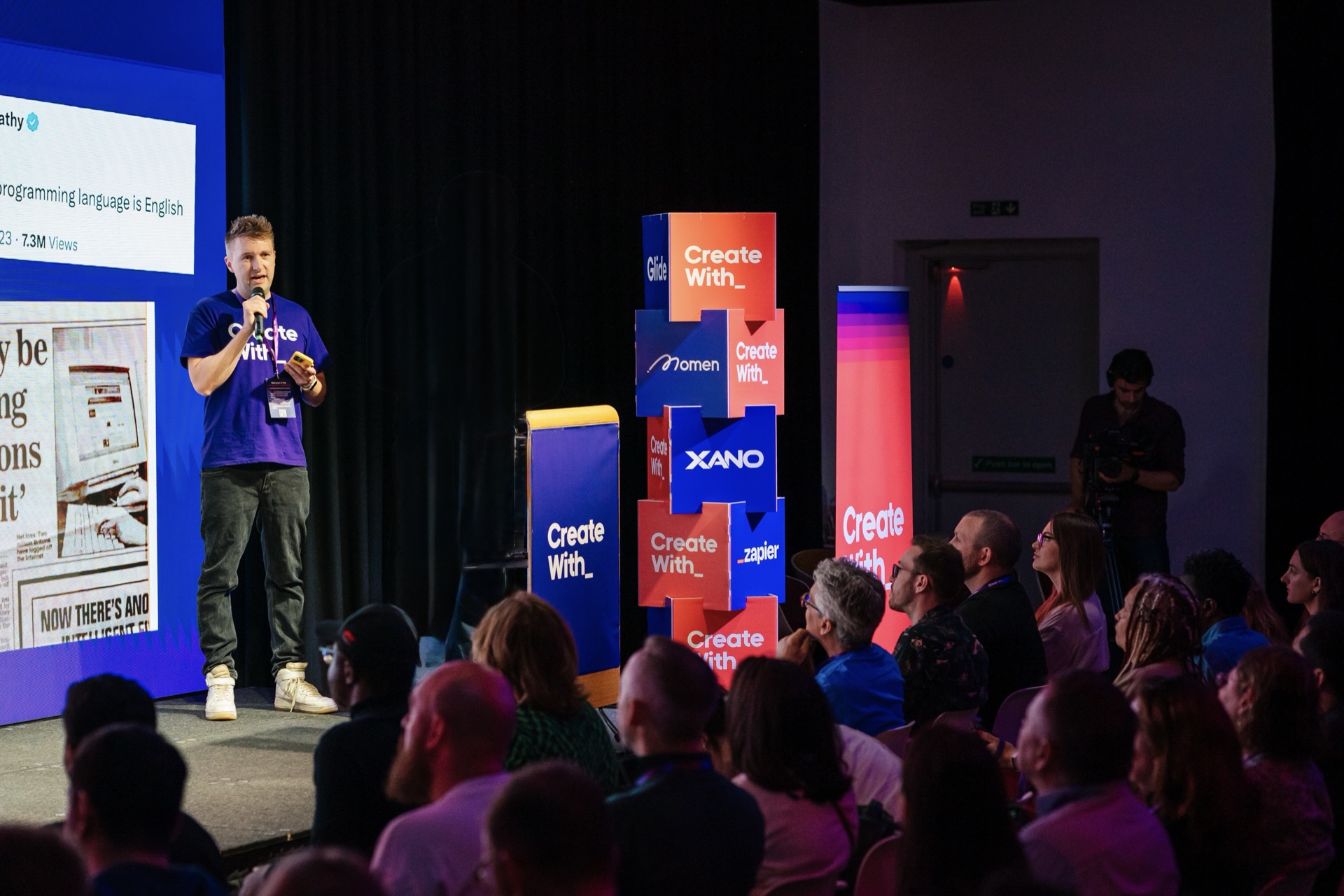 James speaking at Create With